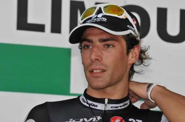 21-year-old Davide Appollonio (Cervelo TestTeam) on the podium for his first professional victory.