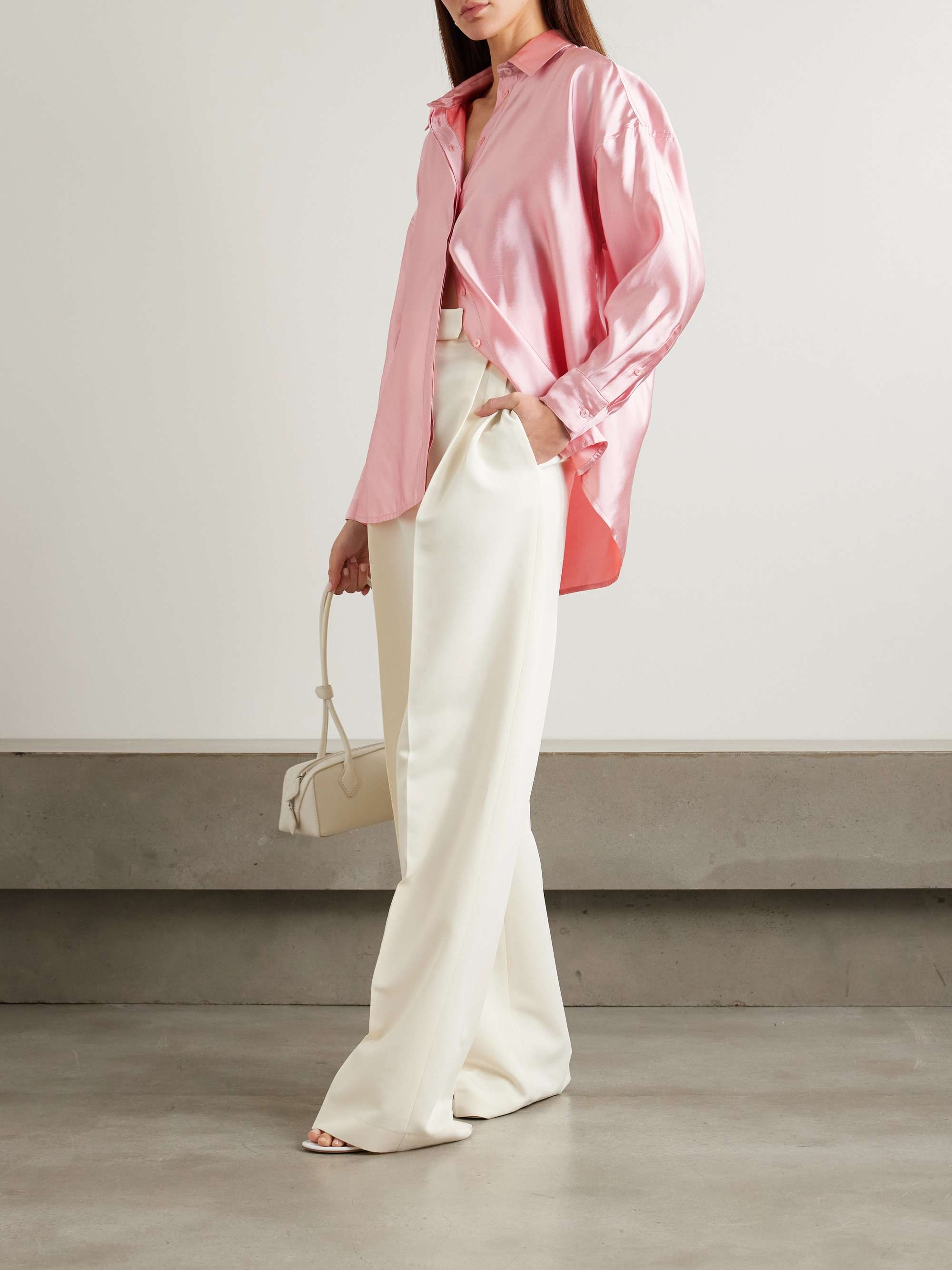 Oversized Silk-Twill Shirt