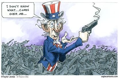 Editorial cartoon U.S. Gun violence