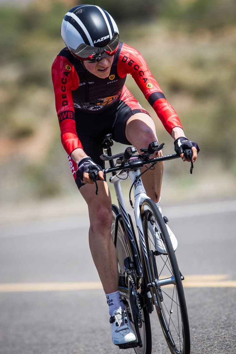 Mara Abbott (Amy D Foundation) on her way up the climb.