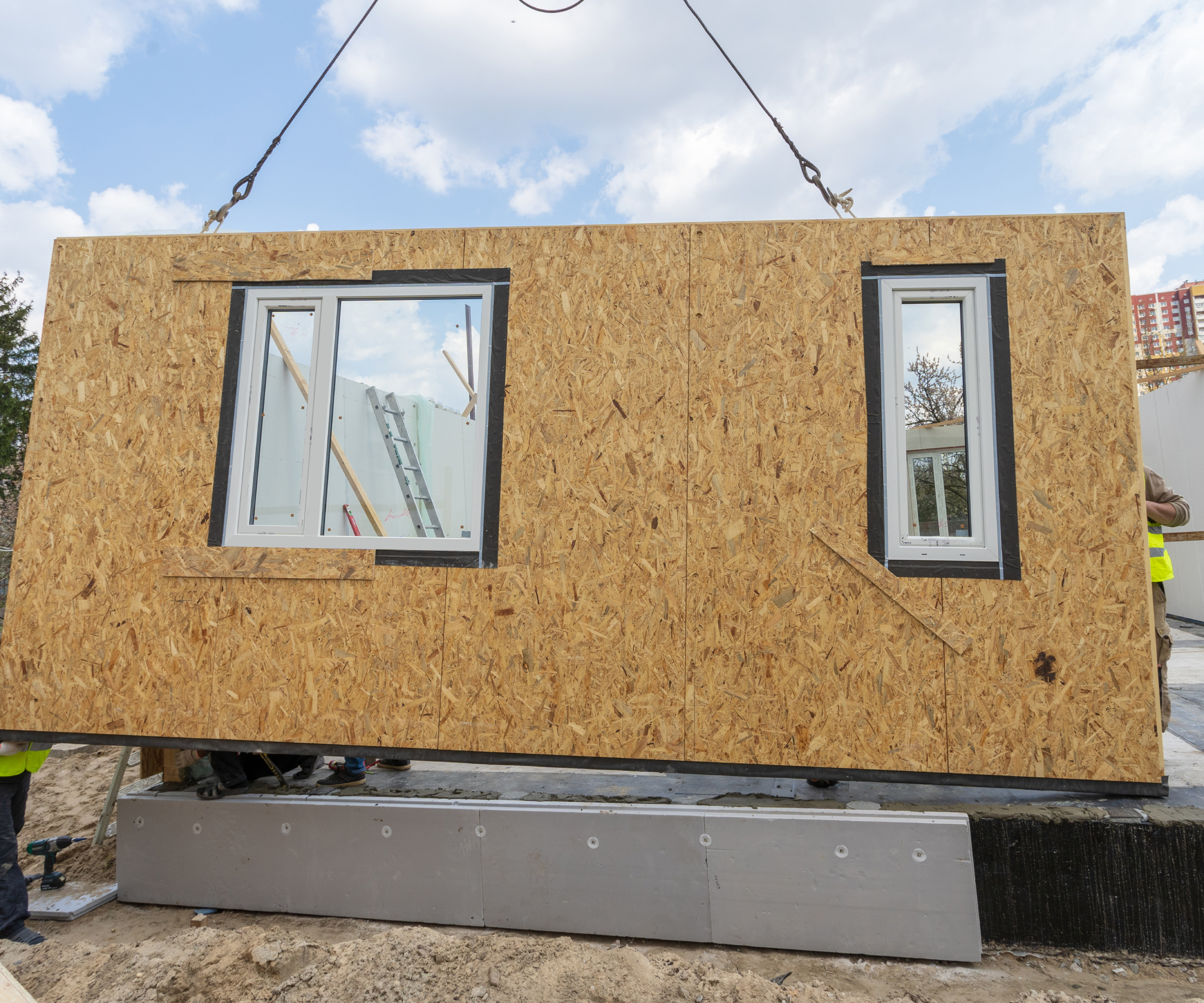 SIPs panel being loaded into place