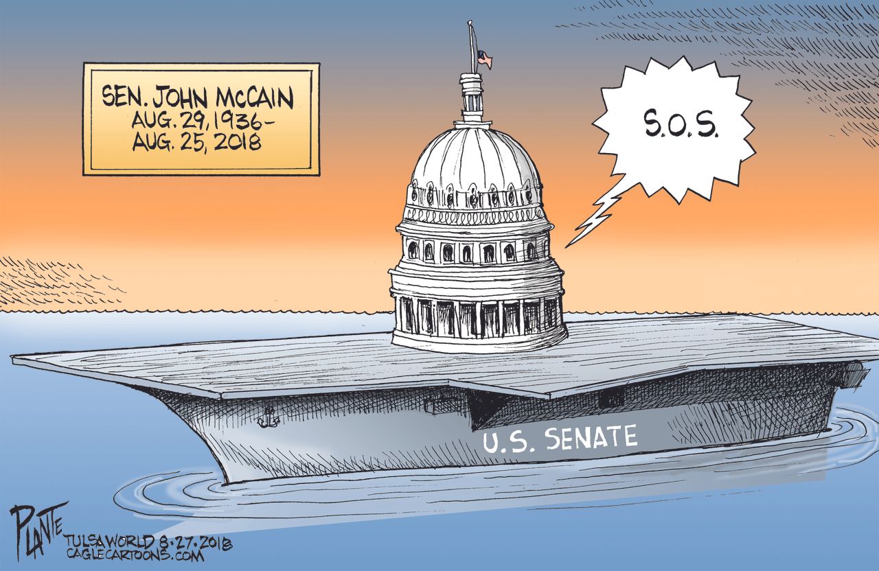 Political cartoon U.S. John McCain death senate sos