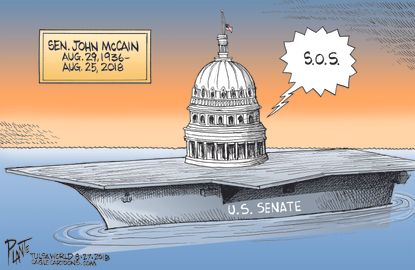 Political cartoon U.S. John McCain death senate sos
