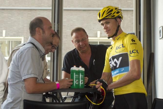 Tour de France winner Chris Froome (Sky) meets journalists