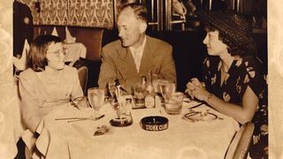 Young Pamela Moore with her mother and father at the Stork Club in New York City.