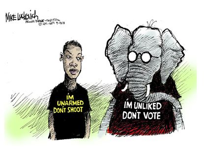 Political cartoon Michael Brown Republicans vote
