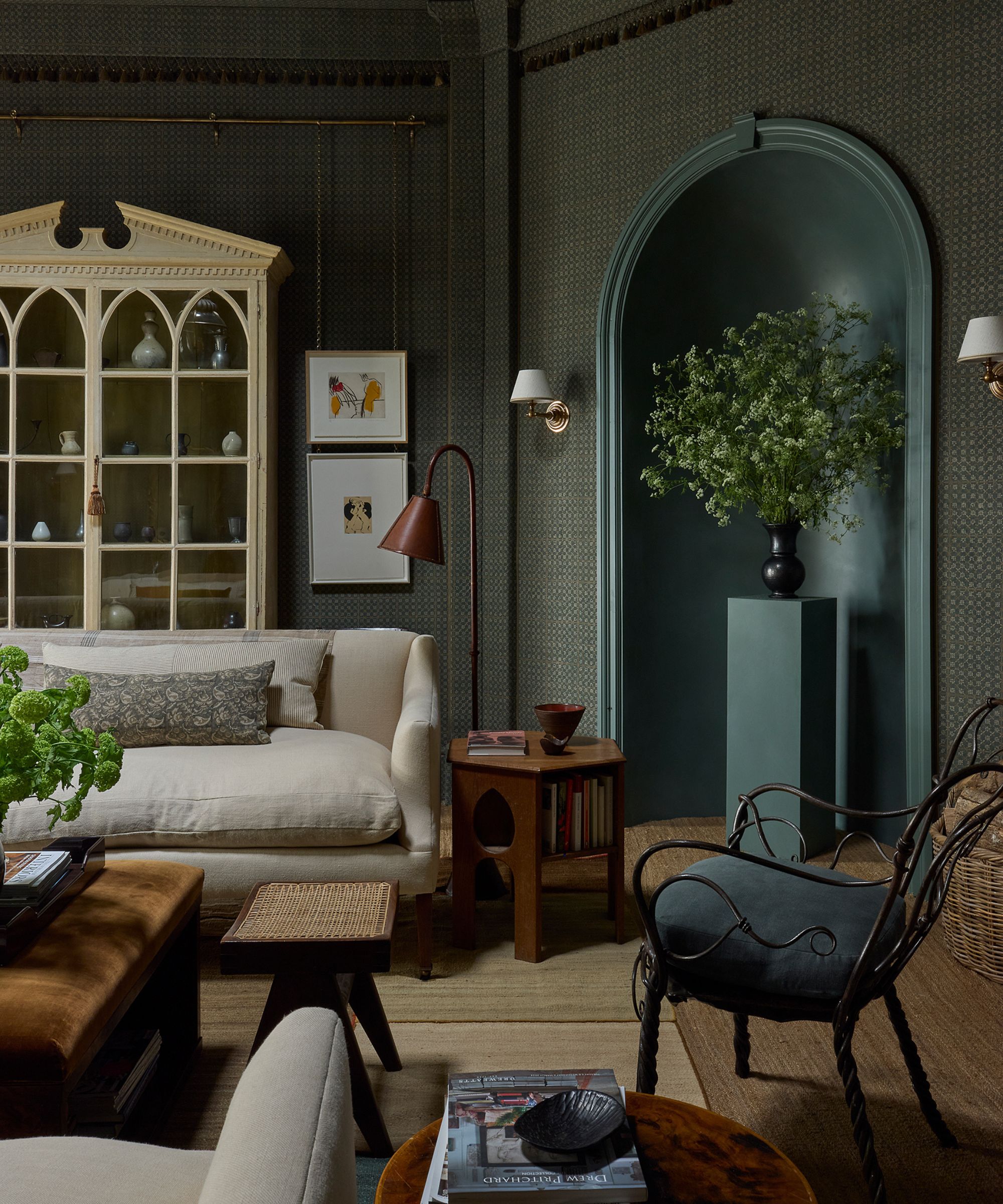a layered deep green living room by Albion Nord for Wow!house 2026