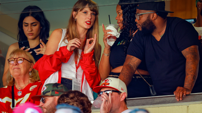 Taylor Swift watches during a regular season game between the Kansas City Chiefs and the Chicago Bears at GEHA Field at Arrowhead Stadium on September 24, 2023 in Kansas City, Missouri