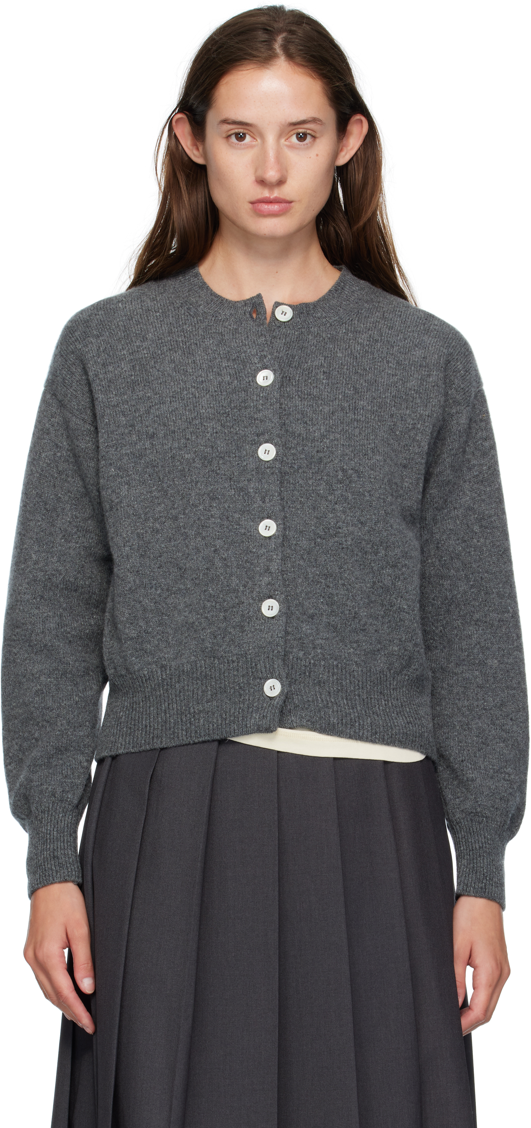 Gray Ada Crewneck Cardigan