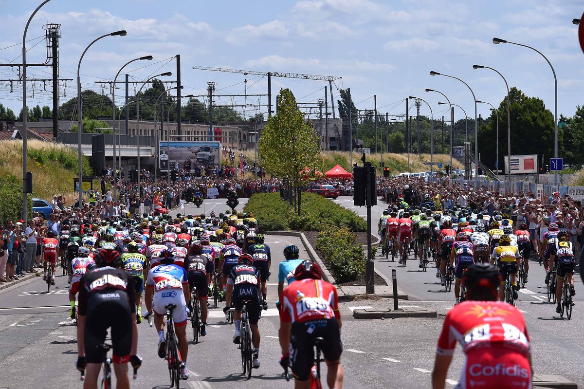Some early traffic furniture for the peloton
