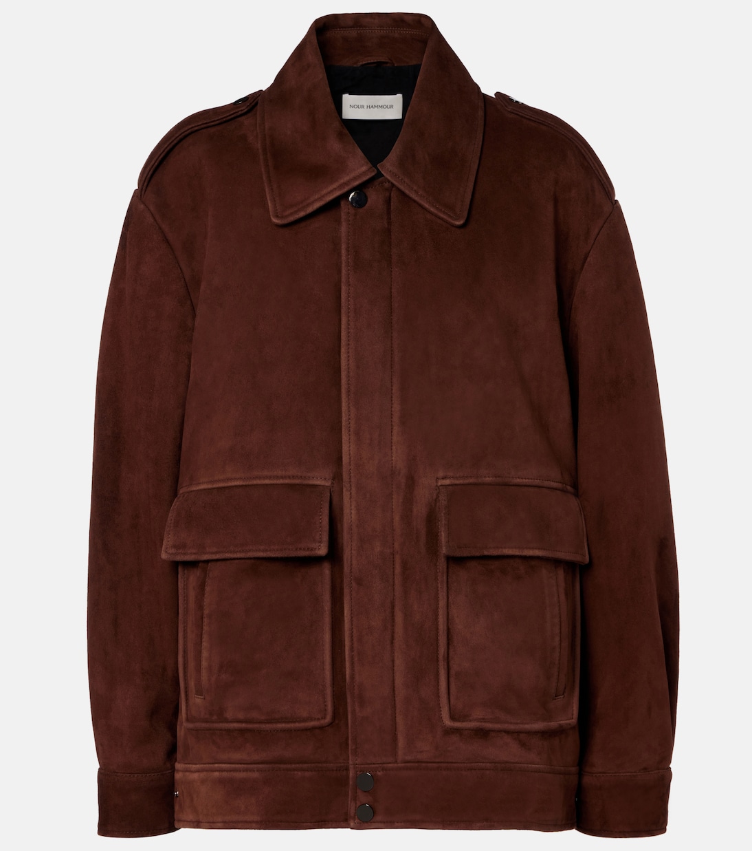 Drey Suede Field Jacket in Brown - Nour Hammour