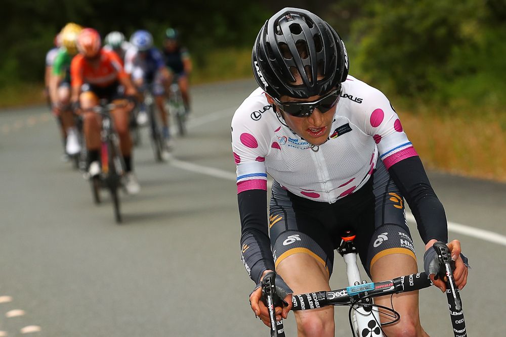 Mara Abbott attacks during the third stage at the Tour of California
