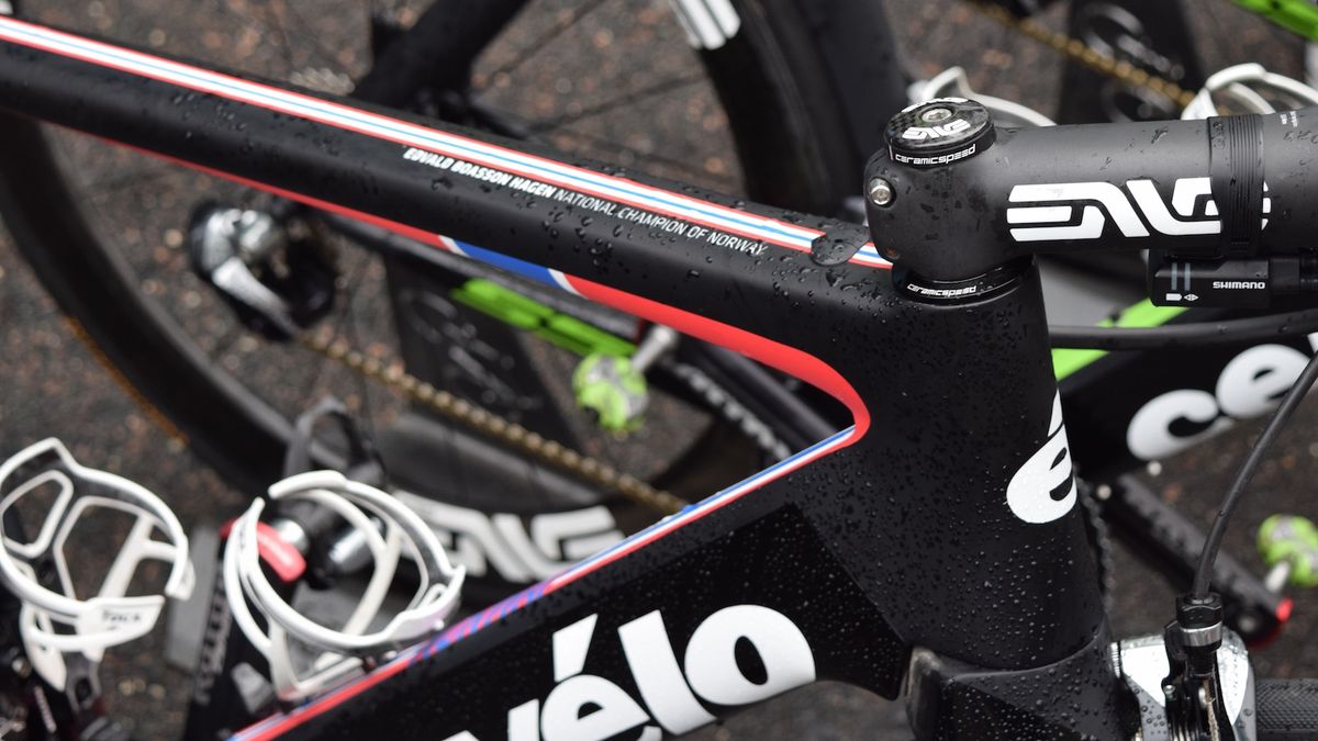 Edvald Boasson Hagen has a custom painted Cervelo S5 commemorating his Norwegian national championship