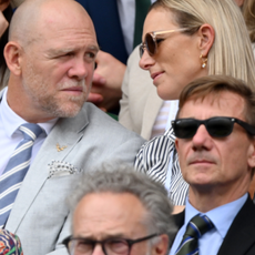 Mike Tindall and Zara Tindall attend day ten of the Wimbledon Tennis Championships at the All England Lawn Tennis and Croquet Club on July 12, 2023 in London, England.