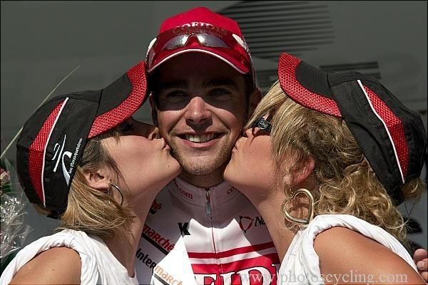 Tony Gallopin (Cofidis) is feted on the podium.