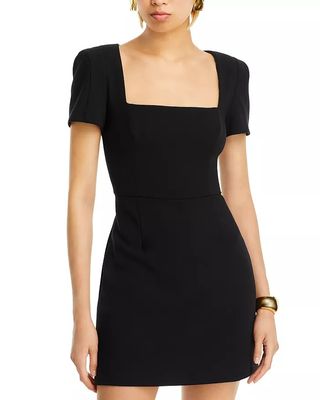 French Connection Whisper Short Sleeve Mini Dress With Square Neckline