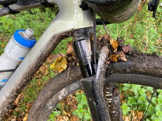 Steve Shrubsall's mud clogged forks