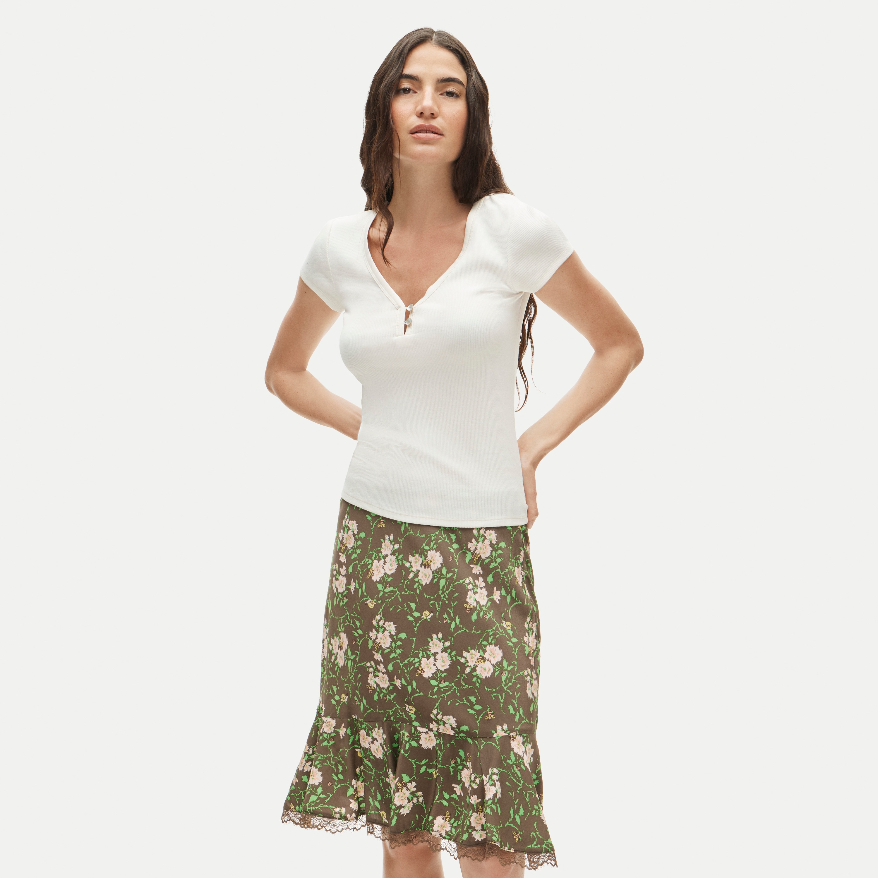 J.Crew, Perfect Rib V-Neck Henley With Satin Trim