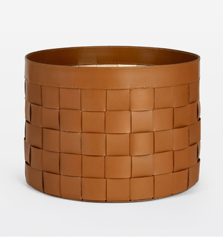 Woven Round Leather Basket