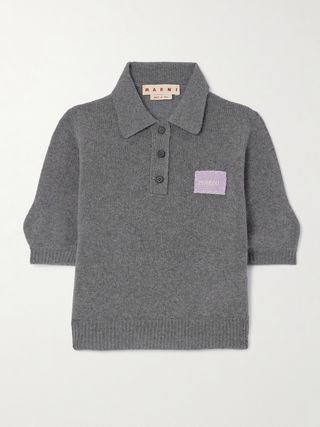 Logo-Appliquéd Cashmere Polo Shirt