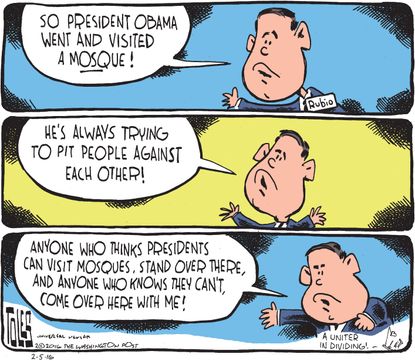 Political Cartoon Rubio Obama