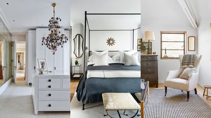 A composite of white bedroom ideas