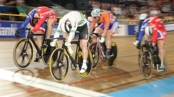 Perkins just takes the Keirin title from Chris Hoy.