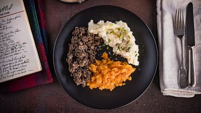Haggis, neeps and tatties is a traditional dish to eat on Burns Night