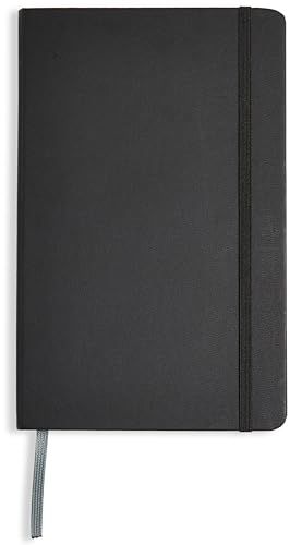 Amazon Basics Classic Lined Notebook, 240 Pages Hardcover, 5 X 8.25-Inch, Black