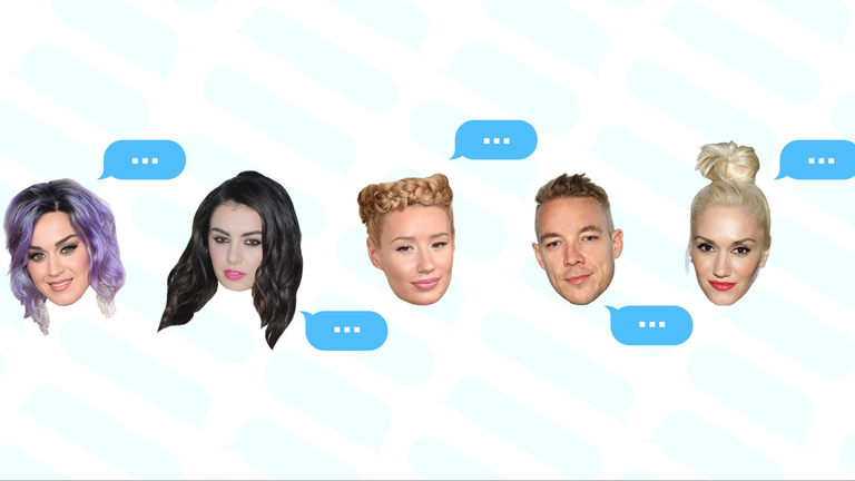Celebrity Faces with Text Speech Bubbles