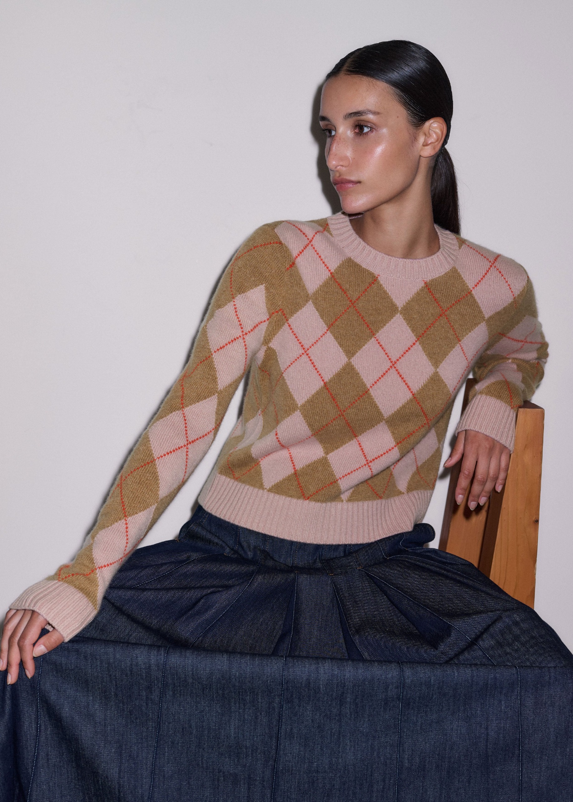 Relaxed Argyle Jumper