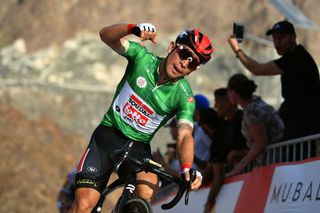 Caleb Ewan wins at Hatta Dam on stage 2 of the 2020 UAE Tour.