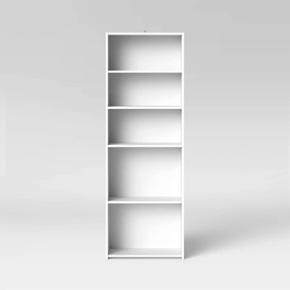 basic white bookshelf