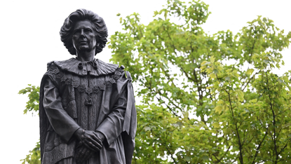 Margaret Thatcher statue in Grantham