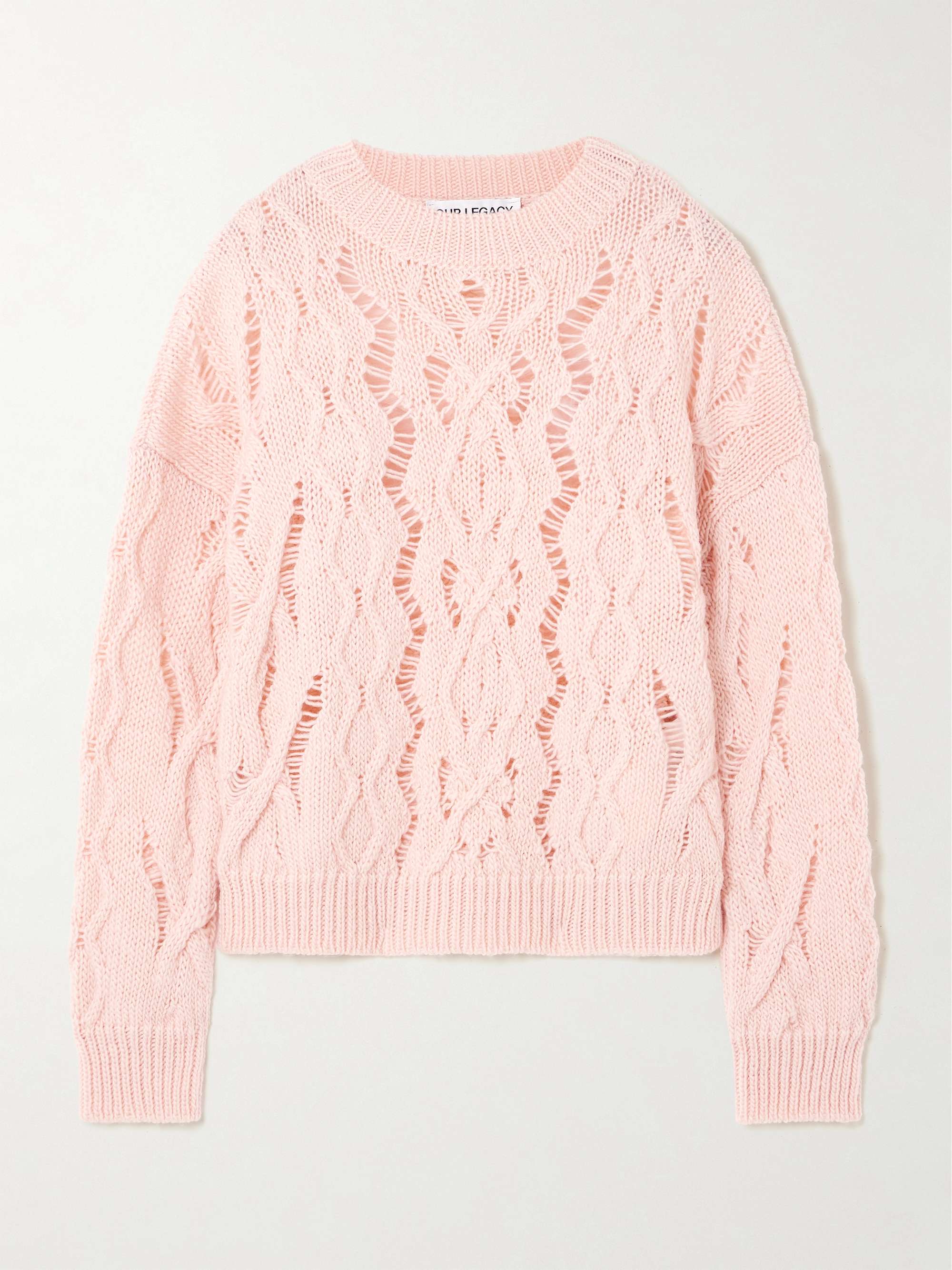 Cable Sonar Open-Knit Wool Sweater