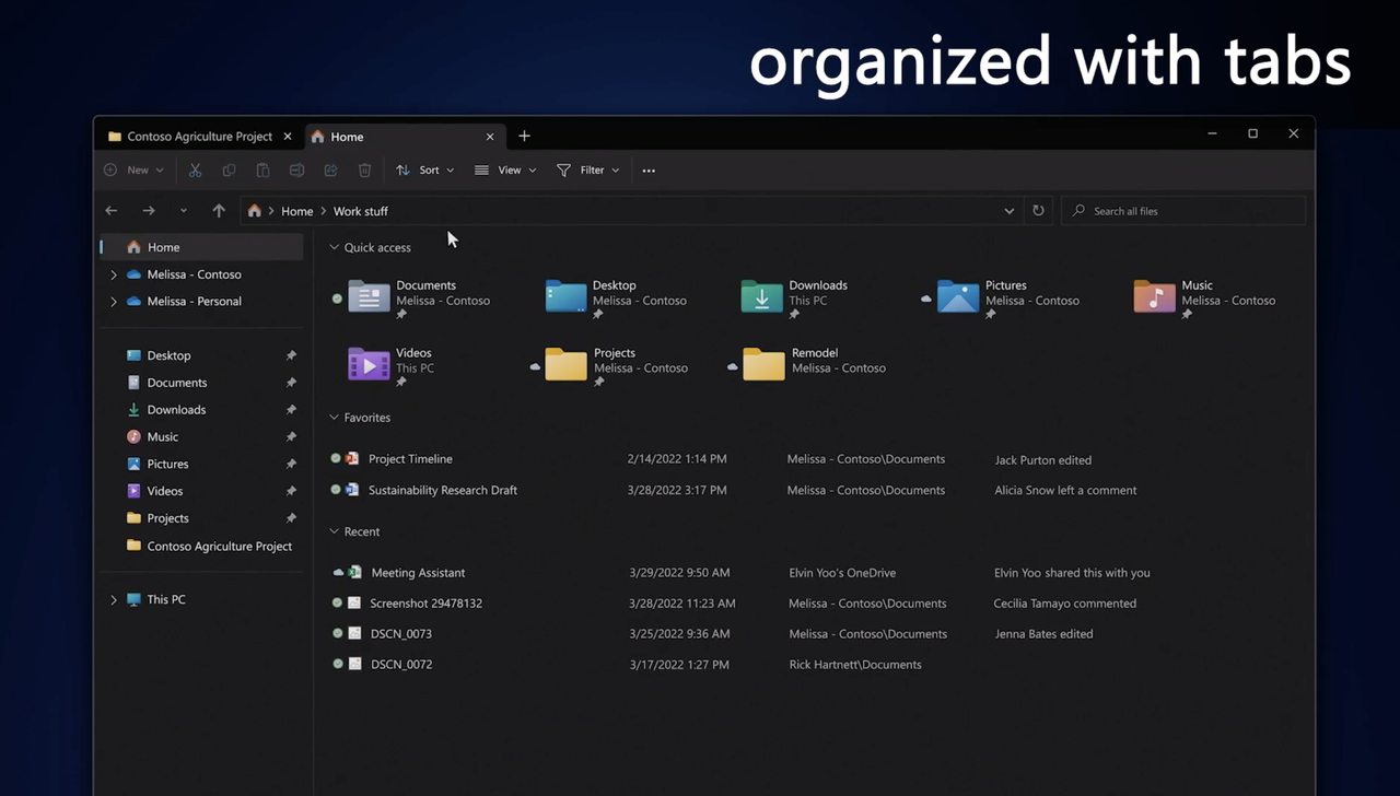 tabs in File Explorer