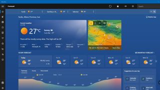 Windows weather app after a recent update