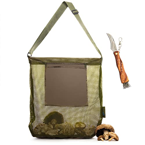 Vylersky Foraging Bag - Mushroom Foraging Kit With Bag and Knife, Great for Mushroom Decor Lovers