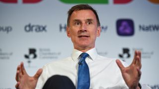 Jeremy Hunt, UK chancellor of the exchequer, speaks at the British Chambers of Commerce (BCC) Global Annual Conference 2023 in London, UK, on Wednesday, May 17, 2023. Bank of England Governor Andrew Bailey will deliver a keynote speech at the conference.