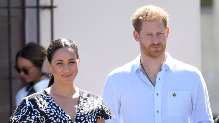 Prince Harry, Duke of Sussex and Meghan, Duchess of Sussex visit the Nyanga Township during their royal tour of South Africa