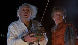 Back To The Future Doc and Marty marvel at the Delorean's disappearance