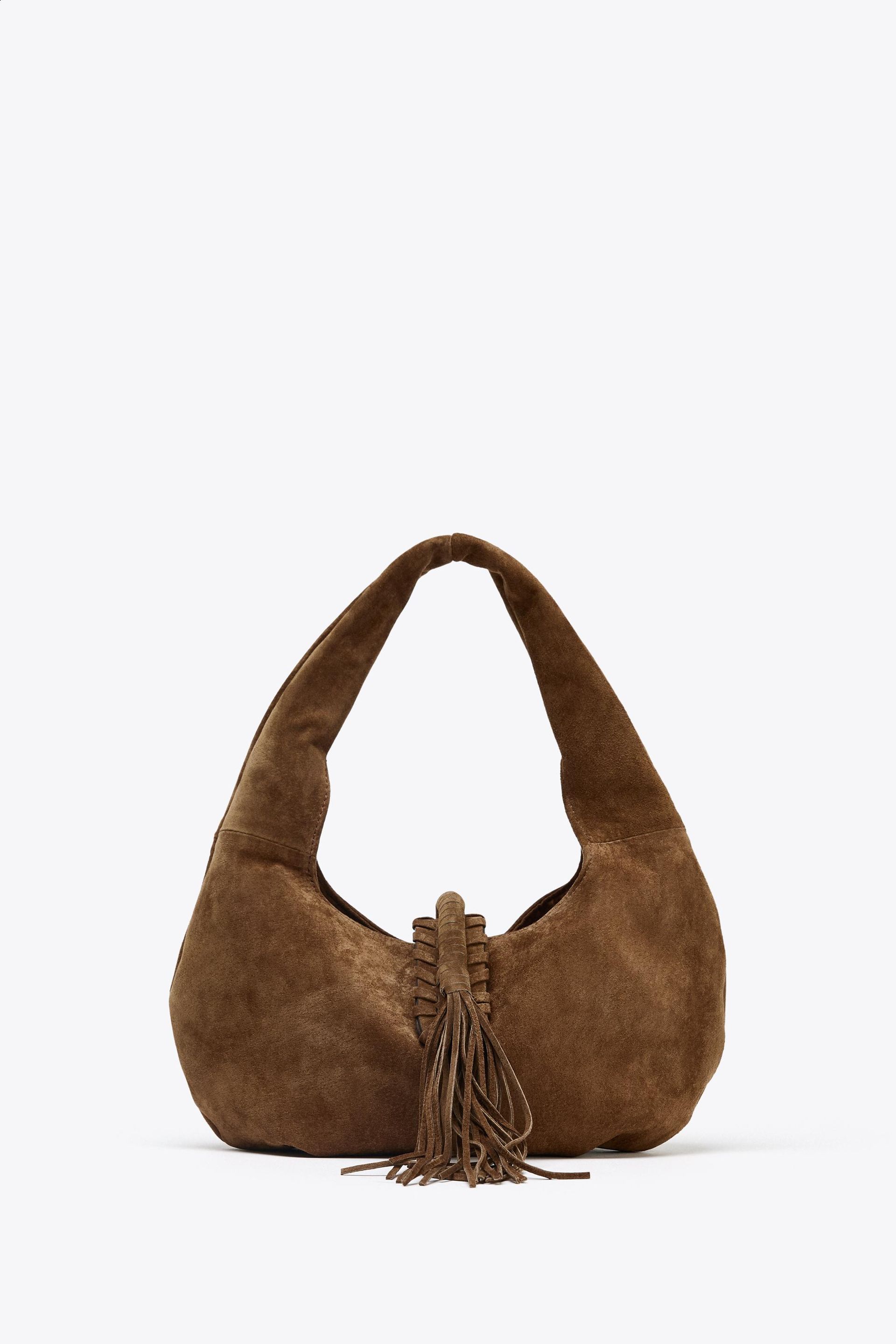 Fringed Split Leather Shoulder Bag