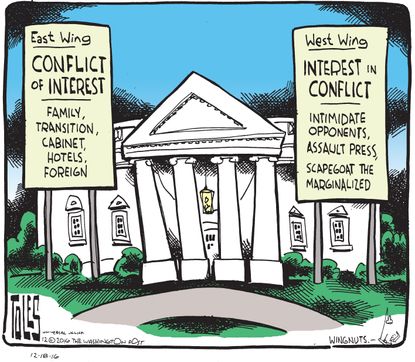 Political cartoon U.S. Trump policy