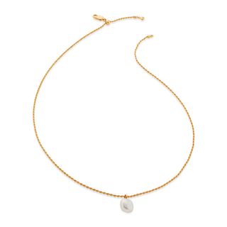 Gold Vermeil Nura Tiny Keshi Pearl Necklace Adjustable 42cm/16.5' - Pearl