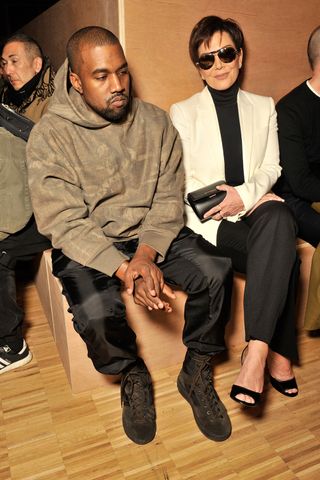 Kanye West And Kris Jenner At Paris Fashion Week