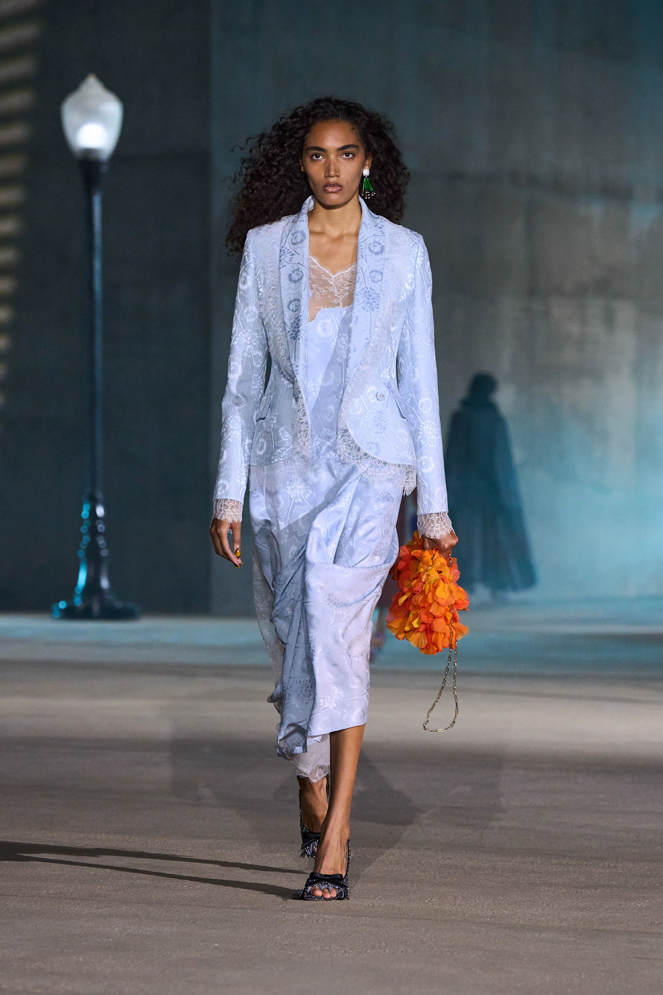 Jennifer Lawrence's cool-blue nightgown on the Dior Cruise 2027 runway