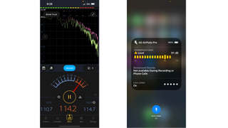 Live concert decibel measurements shown on iPhone screen