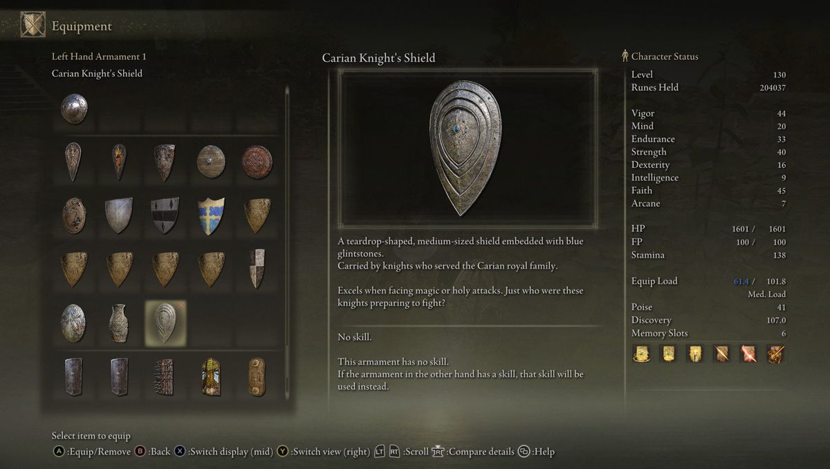 Elden Ring Carian Knight Shield