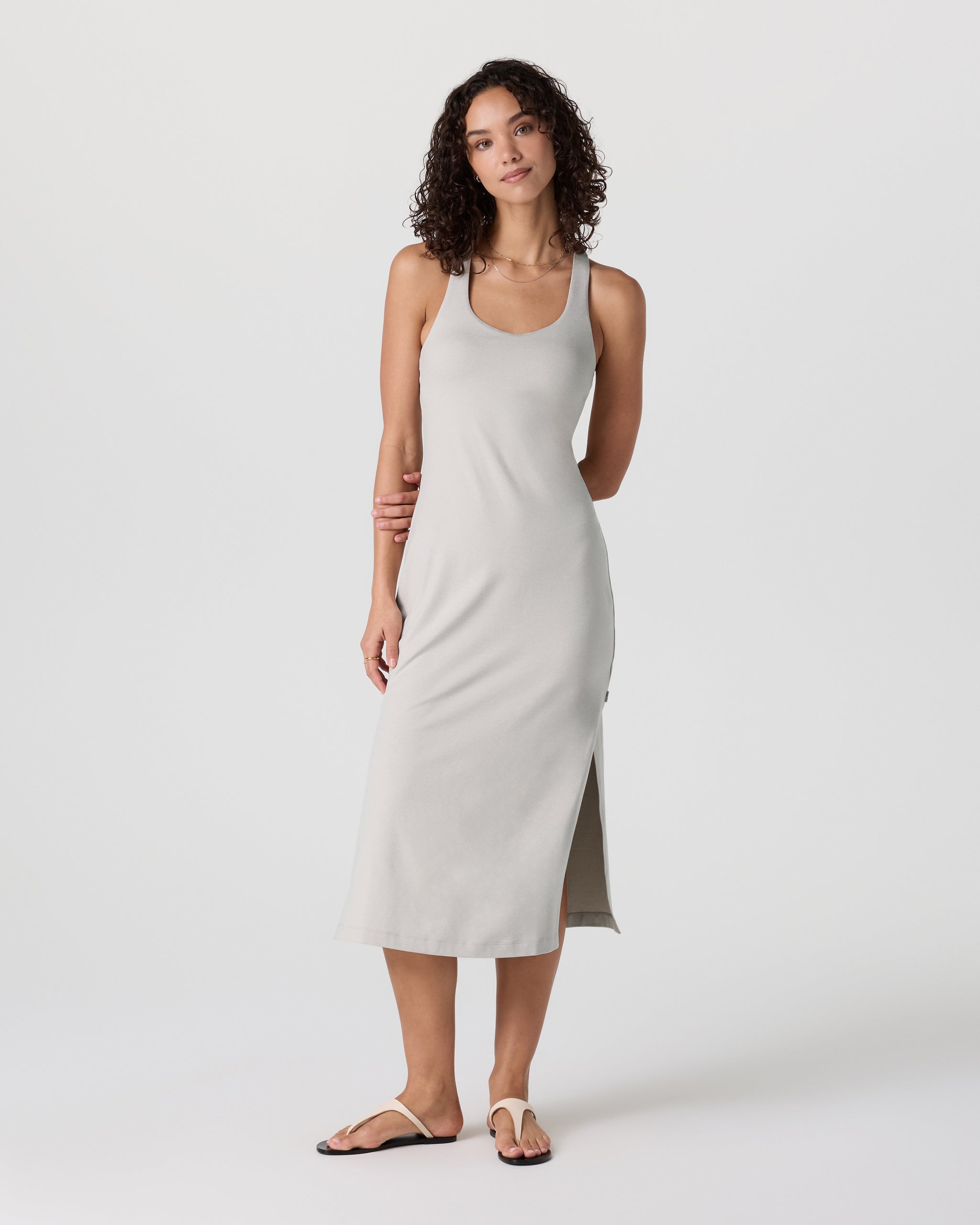 Halo Racerback Dress - Ecru Heather - Xxs