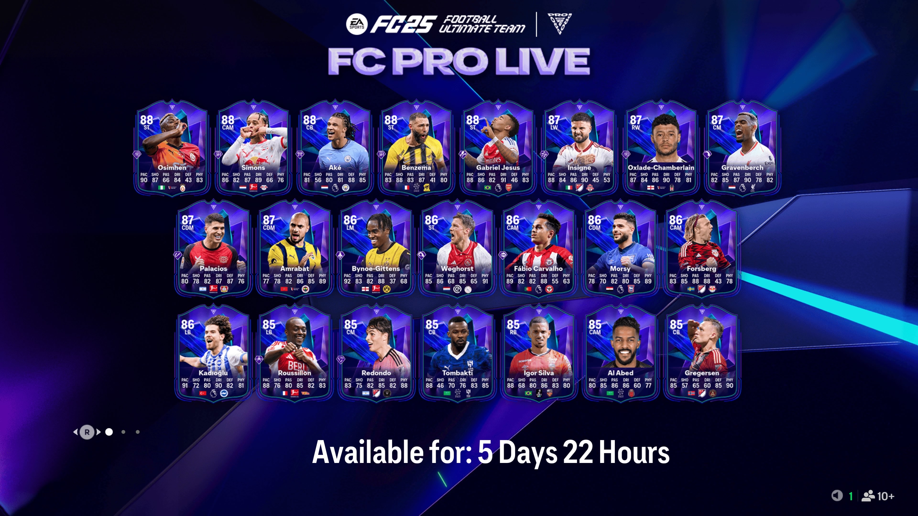 FC 25 FC Pro Live Tracker with upgrades for Xavi Simons and Nathan Ake